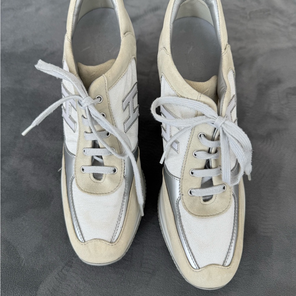 White and Gray Sneakers